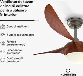 Klarstein Ventilator de tavan Monteverde cu lumină reglabile