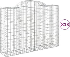 vidaXL Coșuri gabion arcuite 13 buc, 200x50x140/160cm, fier galvanizat