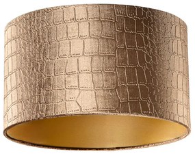 Abajur din catifea cu design de crocodil și interior auriu 35/35/20