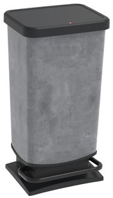 Coș de gunoi cu pedale gri din plastic reciclat 40 l Paso - Rotho