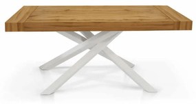 MASA EXTENSIBILA COMFY CU PICIOR METALIC - 160 cm / 90 cm / h 77 - STEJAR ,PICIOR ALB