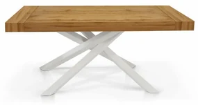 MASA EXTENSIBILA COMFY CU PICIOR METALIC - 180 cm / 100 cm / 77 cm - STEJAR ,PICIOR ALB