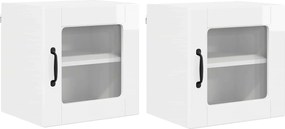 vidaXL Dulap de bucătărie cu raft 2 pcs Alb lucios 40 x 31 x 40 cm