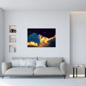 Tablou cu parașutiști în ceruri (90x60 cm)