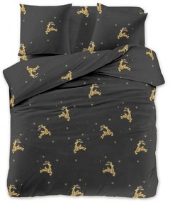 Lenjerie de pat din microfibra neagra GOLDEN DEER Dimensiune lenjerie de pat: 2 buc 70 x 90 cm | 200 x 220 cm