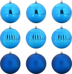 vidaXL Set de globuri de Crăciun XL 9 pcs albastru Plastic