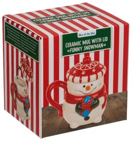 Cană cu capac Merry Snowman,  300 ml