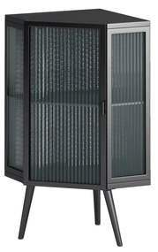 Dulap colțar cu ușă din sticlă, Negru | Aosom Romania