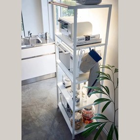 Etajeră alb mat din oțel 60x170x46,5 cm Tower – YAMAZAKI