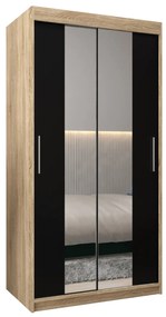 Dulap de haine 100 cm Toki 1 (stejar sonoma + negru mat). 1064885