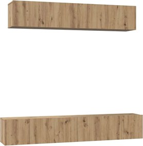 vidaXL Set comodă TV Pe perete 5 pcs Stejar Artizanal Lemn compozit