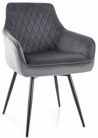 Scaun de bucătărie Alcano Velvet, gri