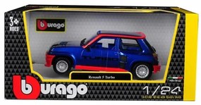 Macheta masinuta Bburago 1 24 Renault 5 Turbo, albastru, rosu, 21088