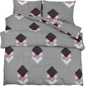 vidaXL Set cu husă de pilotă, gri, 200x200 cm, bumbac