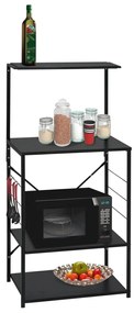 vidaXL Dulap cuptor microunde, negru, 60x39,6x123 cm, lemn prelucrat