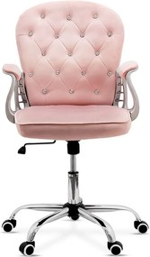 Scaun de birou din catifea elegant OFF 437 roz