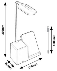 Lampă LED dimabilă de masă Rabalux 74233 CERIE LED/4W/5V alb