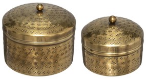 Cutii pentru bijuterii OASIS, 2 piese, metal, auriu