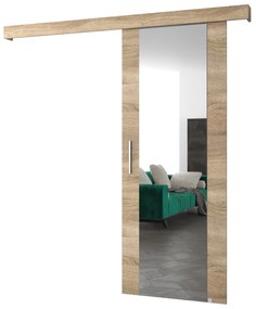 Uși culisante 90 cm Sharlene II (stejar sonoma + stejar sonoma + argintiu) (cu oglindă). 1043681