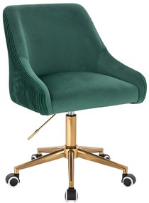 HR920K Scaun Verde din Catifea cu Bază Aurie