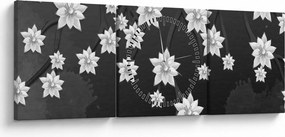 Tablou - Flori pe ramuri (cu ceas) (90x30 cm)