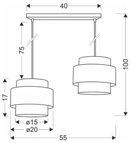 Lustră albă-în culoare naturală cu abajur din ratan ø 20 cm Rattan – Candellux Lighting