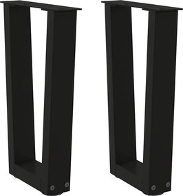 vidaXL Picioare pentru măsuță de cafea în formă de V, 2 buc., negru, 28x (42-43,3) cm, oțel