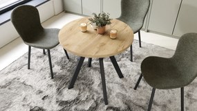 Mazzoni ALMO 80 Stejar Craft Auriu/picioare negre - MASĂ ROTUNDĂ CU PICIOARE Y LOFT/INDUSTRIAL PENTRU BUCĂTĂRIE LIVING SAU SUFRAGERIE