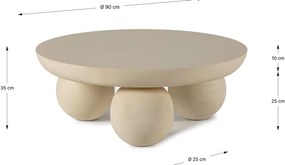 Măsuță de cafea bej rotundă din lemn de mango ø 90 cm Ailen – Marckeric