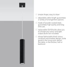 Lustră neagră din metal Castro – Sollux