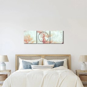 Tablou cu flori (cu ceas) (90x30 cm)