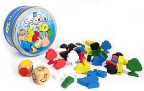 Grabolo 3D joc de masă din lemn în cutie de tablă 12x12x6cm