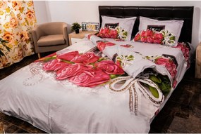 Set lenjerie pat LOVE 2, bumbac/poliester, multicolor, 220x230 cm, cu