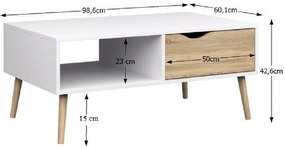 Măsuță de cafea OSLO 75384, albă