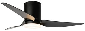Ventilator de tavan negru 123cm incl. LED Dimmable cu telecomandă - Patty