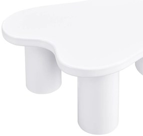 Măsuță de cafea asimetrică cu spațiu de depozitare, pentru living și birouri, 100x60x37 cm, Alb