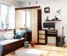 Masă PC Benicio (wenge + stejar sonoma) (S). 1069027