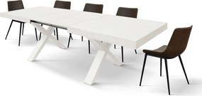 Masa Linda extensibila - BLAT ALB, PICIOR ALB - 160 CM / 90 CM / H 77