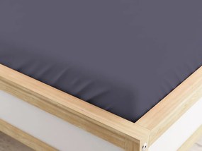 Cearsaf cu elastic din microfibra gri inchis 180x200 cm