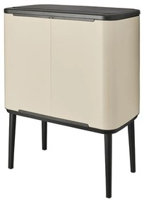 Cos pentru gunoi colectare selectiva Brabantia Bo Touch 1005550, 3x11 L, Deschidere lina si silențioasa, Deschidere mare, Bej