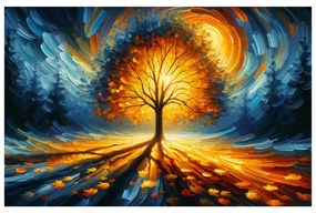 Tablou cu arborele vieții în mijlocul pădurii întunecate