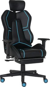 LUMINA X-Motion Core – Gaming & Office –Ergonomie, Masaj Inteligent și Confort Total, PU, Negru/Albastru