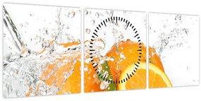 Tablou - Portocale zemoase (cu ceas) (90x30 cm)