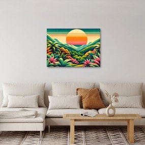 Tablou - Apus de soare multicolor (70x50 cm)