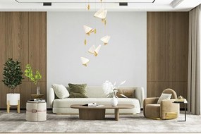 Lustra cu 5 pendule LED design modern Fluture 5 auriu