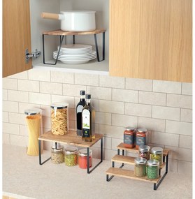 Raft suplimentar negru mat/în culoare naturală pentru colț din lemn 25x25 cm York – Metaltex