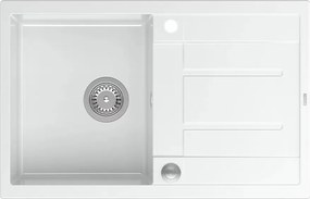Chiuveta compozit incastrata Quadron Unique Morgan 111 alb - inox 78x50 cm