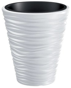 Ghiveci decorativ de flori, rotund, alb, 34.5x38.5 cm, Sand