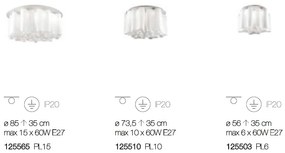 Plafoniera moderna design lux diametru 56cm, COMPO PL6 BIANCO 125503