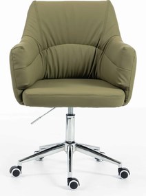 HR840K Scaun Khaki Piele Ecologica Premium Soft cu Bază Cromata